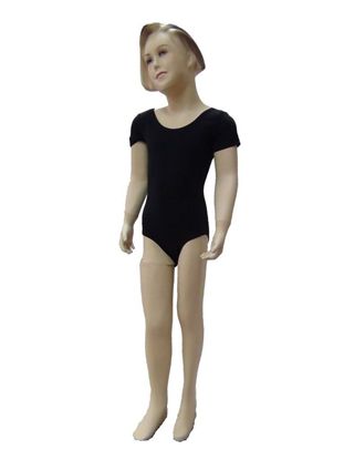 Child Black Cap Sleeve Leotard