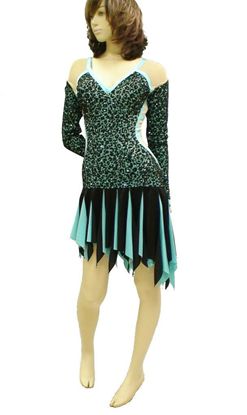 Imagen de Turquoise Leopard latin Dress