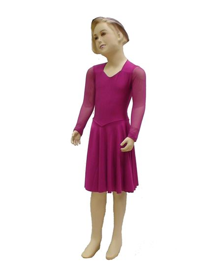 Imagen de Basic pre-Teen Syllabus Dress with Mesh Sleeves