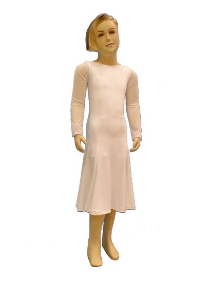 Picture of Two-layer boatneck Ballroom Dress with mesh sleeves