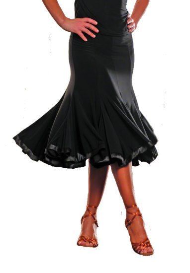 Picture of 8 Panel Banded Silhouette Skirt - black