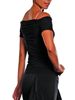 Picture of Cap Sleeve Ruched Top - black