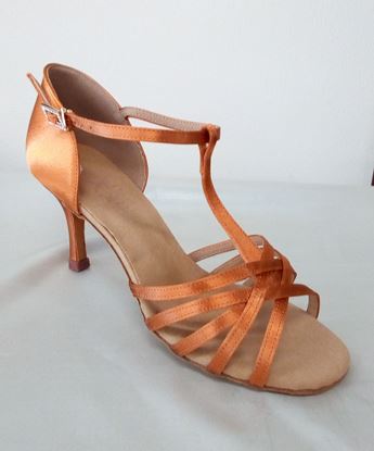 Clearance dance shoes in Houston -copper satin sandal