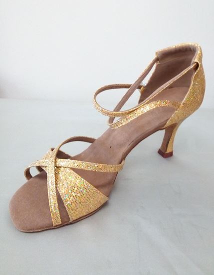 Clearance dance shoes in Houston -Isis gold sparkle