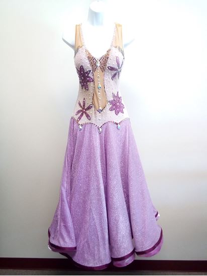 Lilac Ballroom Gown with Flowers for rent or sale in Houston