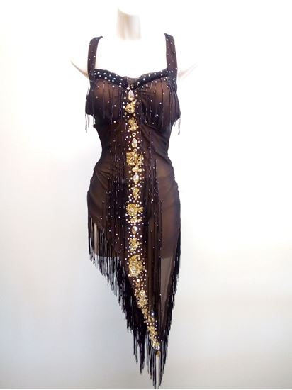 Black and Gold Latin dress for rent or sale in Houston