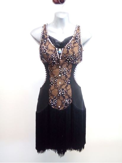 Black and Gold Latin dress for rent or sale in Houston