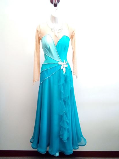Very elegant Shades of Green Ballroom Gown for rent or sale in Houston