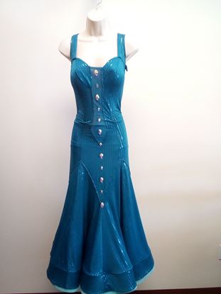 Teal Ballroom Gown for rent or sale in Houston