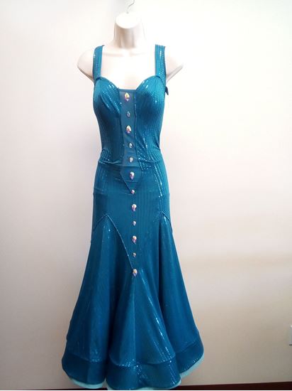 Teal Ballroom Gown for rent or sale in Houston