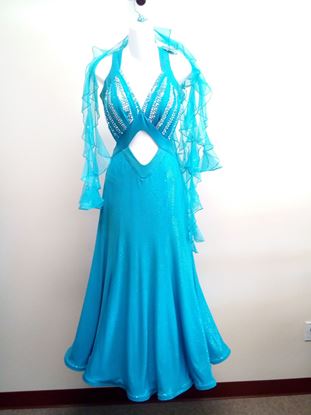 Turquoise Ballroom Gown for rent or sale in Houston