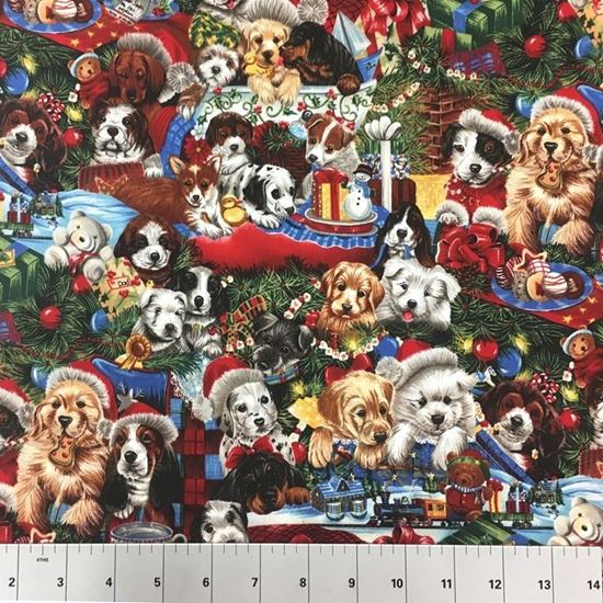 Christmas Dogs (100% Cotton Fabric)