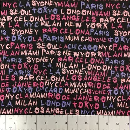World Cities (Stretch Cotton Knits Fabric) in Houston