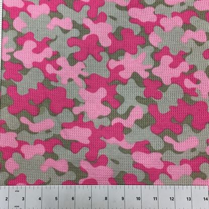 Waffle Knit Pink Camouflage (Stretch Cotton Knits Fabric) in Houston