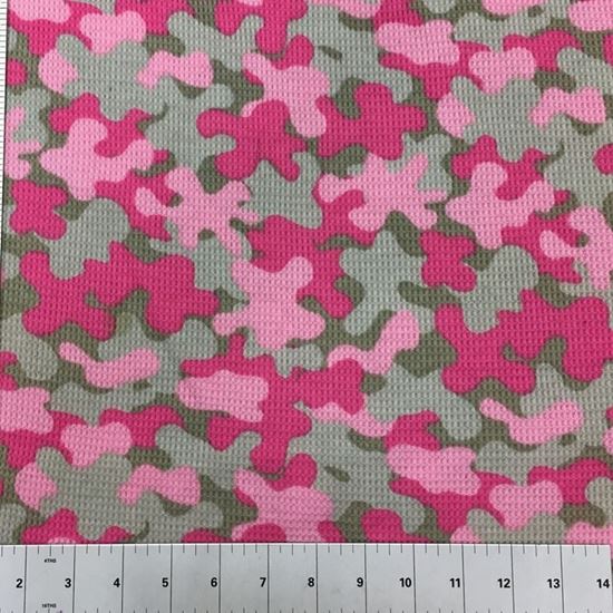 Waffle Knit Pink Camouflage (Stretch Cotton Knits Fabric) in Houston