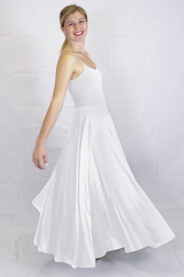 White liturgical praise dance skirt in Houston