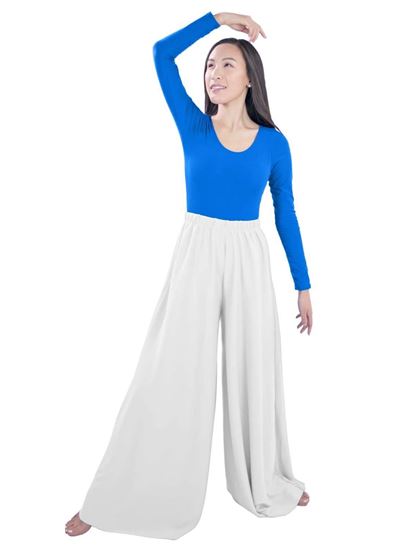 Adult liturgical praise dance palazzo pants (white) in Houston